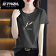 
FYVZVL pure cotton t-shirt for women 2025 summer loose simple fashionable T-shirt top for women 6166 carbon ash + 6172 gray powder XL 120-135Jin [Jin equals 0.5 kg]