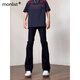MON-LIST jeans men's autumn slim fit vibe high street scimitar straight pants MLK02 black M