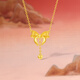 Saturday Blessing Yellow 18K Gold Necklace Women's Love Bow Color Gold Necklace Birthday Gift C0614577 40+5cm