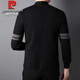 Pierre Cardin high-end knitted cardigan for men spring and autumn 2025 new trend wool outer sweater men's casual jacket for men black 2XL 180