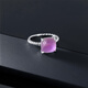 GEM STONE KING 4.42 carat amethyst ring 925 silver new light luxury niche retro ring as a birthday gift for mom, US No. 7
