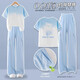 Balabala girls suit summer suit 2025 new fashionable children's short-sleeved work pants big children summer fashionable street-fried sports 9889 white + 15290 purple 120 cm
