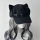 QUEEN TRIP cat ear cap star love y leather buckle subculture otaku style cute two-dimensional beret white star buckle cat ear hat