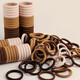 High elastic hair tie, seamless hair rope, solid color non-stretch towel ring, autumn and winter milk coffee color high ponytail head rope, black hair tie-20 pieces