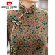Pierre Cardin middle-aged and elderly mothers thickened autumn and winter slimming Ao Dai improved cheongsam new Chinese style retro mink velvet dress long women's camel 3XL 130--140Jin Jin is equal to 0.5 kg can be worn