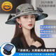 Summer large brim sun protection fisherman hat for men outdoor sports fishing solar double fan sunshade suit fan hat black