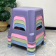 Thickened simple square stool for children and adults at home, plastic low stool, dining table, chair, coffee table, shoe changing stool, square stool matcha green 1 piece (no foot pads)