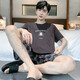 
2025 new pajamas men's summer cotton thin shorts shorts suit for teenagers casual home clothes can be worn outside HDE9922 XL