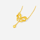 Saturday Blessing Yellow 18K Gold Necklace Women's Love Bow Color Gold Necklace Birthday Gift C0614577 40+5cm