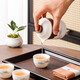 White porcelain travel kung fu tea set portable outdoor quick cup companion gift customization distant mountain travel tea set one pot three cups with bag