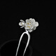 KZD Old Phoenix 999 sterling silver silver hairpin double flower U-shaped hairpin ancient style replica hairpin headdress for women white light peach blossom