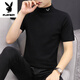 
Playboy (PLAYBOY) 2025 new spring and summer men's knitted short-sleeved trendy half-sleeved T-shirt shirt slim-fitting social guy top 9902 beige M
