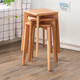 Jiayi solid wood stool home dining table stool living room dining chair creative stackable square stool log color bench bedroom dressing stool