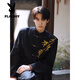 Playboy (PLAYBOY) New Chinese Style Adult Ceremony Suit Chinese Style Golden Bamboo Embroidery Mao Suit Men's Stand Collar Suit Jacket Engagement Golden Suit Golden Bamboo M (Suitable for 100-115 Jin Jin equals 0.5 kg)