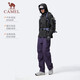Camel (CAMEL) three-proof windbreaker jacket men's outdoor water-repellent velvet jacket J15CAYL6019 Phantom Black XL