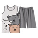 Heshe Campus (Tataschool) summer sleeveless vest shorts couple pajamas for women teenagers pure cotton men plus fat plus size loose home clothes WJ9856 Ya vest cover M women 80-95 Jin [Jin equals 0.5 kg]