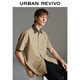 UR Autumn New Men's Fashion Commuting Casual Contrast Color Lapel Cardigan Shirt UMM250038 Khaki M