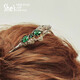 Qianzi shes Rousseau holiday bright craft crystal emerald hairpin light luxury new Chinese style hairpin for women emerald D0
