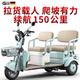 Garide's new hill-climbing electric tricycle for home use for women, small battery car for the elderly, cargo-carrying leisure double-row scooter 600W48V12A about 50 miles + Chaowei lead-acid