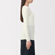 MUJI Women's Lightweight Round Neck Long Sleeve T-shirt Women's 25th Autumn Women's Basement FCD37A5A Off-White S (155/80A)