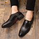 Scarecrow (MEXICAN) leather shoes for men's new business formal wear genuine leather casual spring and summer breathable men's British and Korean version pointy groom wedding shoes 3883 black 38