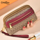Goldlion Women's Handbag 2025 New Handbag Women's Brand Wallet High-end Luxury Long Wallet Burgundy Can Hold Mobile Phone 200*120*65mm