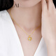 Zokai yellow 18K gold pendant love heart-shaped sparkling necklace versatile birthday gift D12399