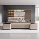 Office furniture desk boss table simple modern executive desk office supervisor desk manager desk president desk and chair 2.8m boss table + boss chair + 3.2m bookcase