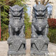 A pair of stone carving lions for home front gates, company gatekeepers, stone bluestone granite lion ornaments, a pair of twisted face height 15 meters long 75 wide 55 cm