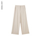Langzi wool trousers black trousers straight-leg professional wide-leg trousers 2025 autumn new high-end suit trousers oat milk color XL