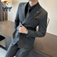 Woodpecker (TUCANO) brown double-breasted suit men's suit British slim men's large size suit three-piece wedding groom's dress trendy black (suit + trousers) XL 52 (125-135Jin Jin equals 0.5 kg)