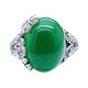 INFANITA sterling silver jade ring ring female emerald chalcedony pure silver retro natural agate butterfly love flower chrysoprase - small size 13-15 opening adjustable