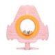 Baby bite molar stick, infant silicone teether, molar teeth fixator, rattle teether, airplane ring teether, airplane-rattle teether pink + storage box