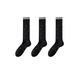 JeansWest Women's Color Block Stockings 2005 Autumn New Fashion Women's Long Socks Three Pairs XO Black+Black+Black 6185 One Size