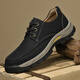 Dragonfly (DRAGON-FLY) men's shoes with anti-slip wear-resistant soft sole classic comfortable office business casual lace-up men's leather shoes versatile dad's shoes trend black [9715 four-season model] 38