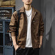 JEEP SPIRIT jacket men's autumn and winter Maillard retro leather jacket men's new American casual handsome pilot leather men's coffee color XL suitable weight 145-165Jin Jin equals 0.5 kg