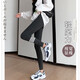 Threaded gray leggings for women 2025 new outer wear spring and autumn trousers high-waisted autumn trousers hip-lifting slimming small-legged trousers light gray brushed style L recommendation 80-125Jin Jin equals 0.5 kg