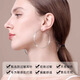 Hundred-year-old Huangxiang full-body 999 pure silver earrings for women sterling silver large circle earrings 2025 new style thin round model with a diameter of 3.5cm, compact pure silver 999+ certificate