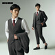 Lilang Brushed Suit Three Piece Men's Hem Hem 25 Autumn Striped Formal Dress Dark Gray 2XL 180/92A