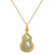 Fat Donglai's same style Hetian jade pendant, outlet discount, 18k color XL171 green gourd necklace
