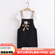 Zhao Qingyu Girls 'Hosentern Anzuganzug kurzärmelig mit mittlerem Ärger großer Kinder-Overalls großer Kinder-Jumpsuit T-Shirt Lose Street Zweiteiler Pinkanzug zweiteiliger Set 150