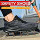 Nuevos zapatos de protección laborista de trabajo transfronterizo para hombres y mujeres que vuelan y tejen transpirable cabezal de acero ligero Anti-shinging y anti-Punteo Sitio de protección de seguridad Zapatos de seguridad Hailan G9905 36