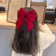 Lingmeng Children's Bow Hair Clip Red New Year and Christmas Hair Accessories Baby New Year Hair Clip Headwear Red Beveled Long Floating Large Size 1 pc