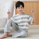 Manidor pajamas for boys summer new short-sleeved trousers for boys and girls for spring and autumn teenagers pure cotton children's air-conditioned home clothes N9902 short length 130 14 size recommended 125-135cm