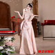 Ma Feixuan's toasting attire, bride's new style, new Chinese style tube top, engagement wedding evening dress, women's dressing gown, back door pink M