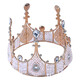 Boutique baked decoration bride European style alloy lace crown birthday accessories handmade queen large round headdress alloy water drop ice crystal crown large gold