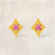 Saturday Welfare Lottery Tourmaline Gold Pure Gold Star Earrings Birthday Gift J0916105 About 0.73g Pair