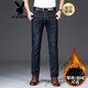 Playboy (PLAYBOY) stretch jeans for men straight loose breathable spring and autumn middle-aged dad men's pants business casual long trousers medium blue (3881 spring and autumn style) regular 34 (2 feet 7)