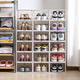 Shoe box magnetic door storage box transparent shoe cabinet shoe storage artifact folding shoe storage storage space-saving shoe rack single frame white cabinet body translucent magnetic door buy 1 get 1 free total bonus one piece 2 pieces