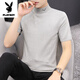 
Playboy (PLAYBOY) 2025 new spring and summer men's knitted short-sleeved trendy half-sleeved T-shirt shirt slim-fitting social guy top 9902 beige M